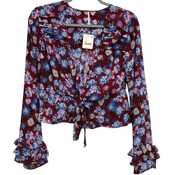 Free People women’s NWT’s Maybel floral blouse. Size XS - Picture 1 of 7